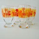 SET of FOUR Retro GLASSES Floral