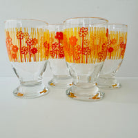 SET of FOUR Retro GLASSES Floral