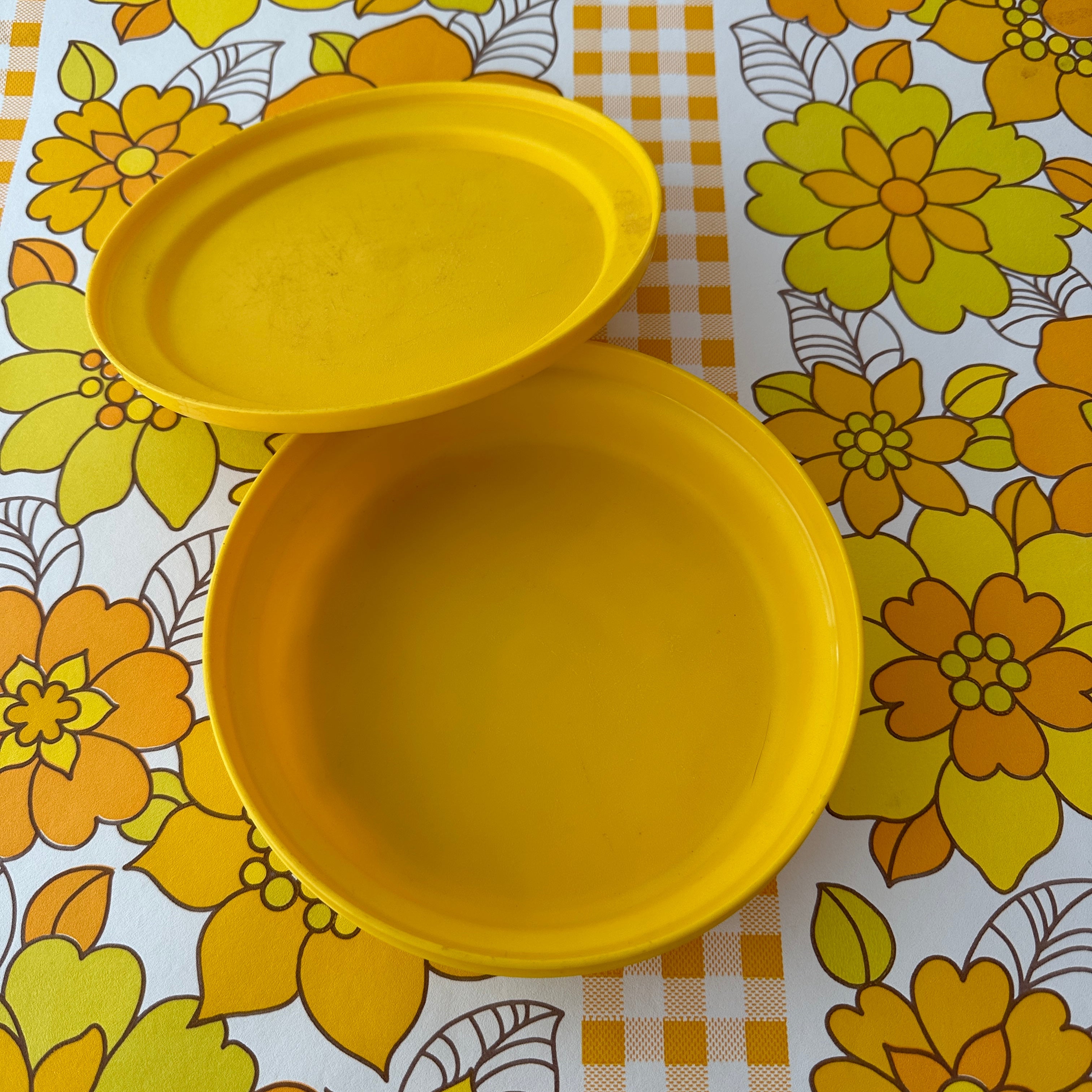 Bright Retro Yellow TUPPERWARE Container 70's