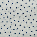 100cms John Kaldor Navy & White Polka Dot Cotton Fabric