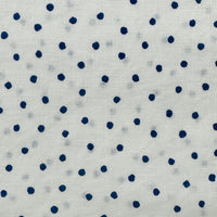 100cms John Kaldor Navy & White Polka Dot Cotton Fabric