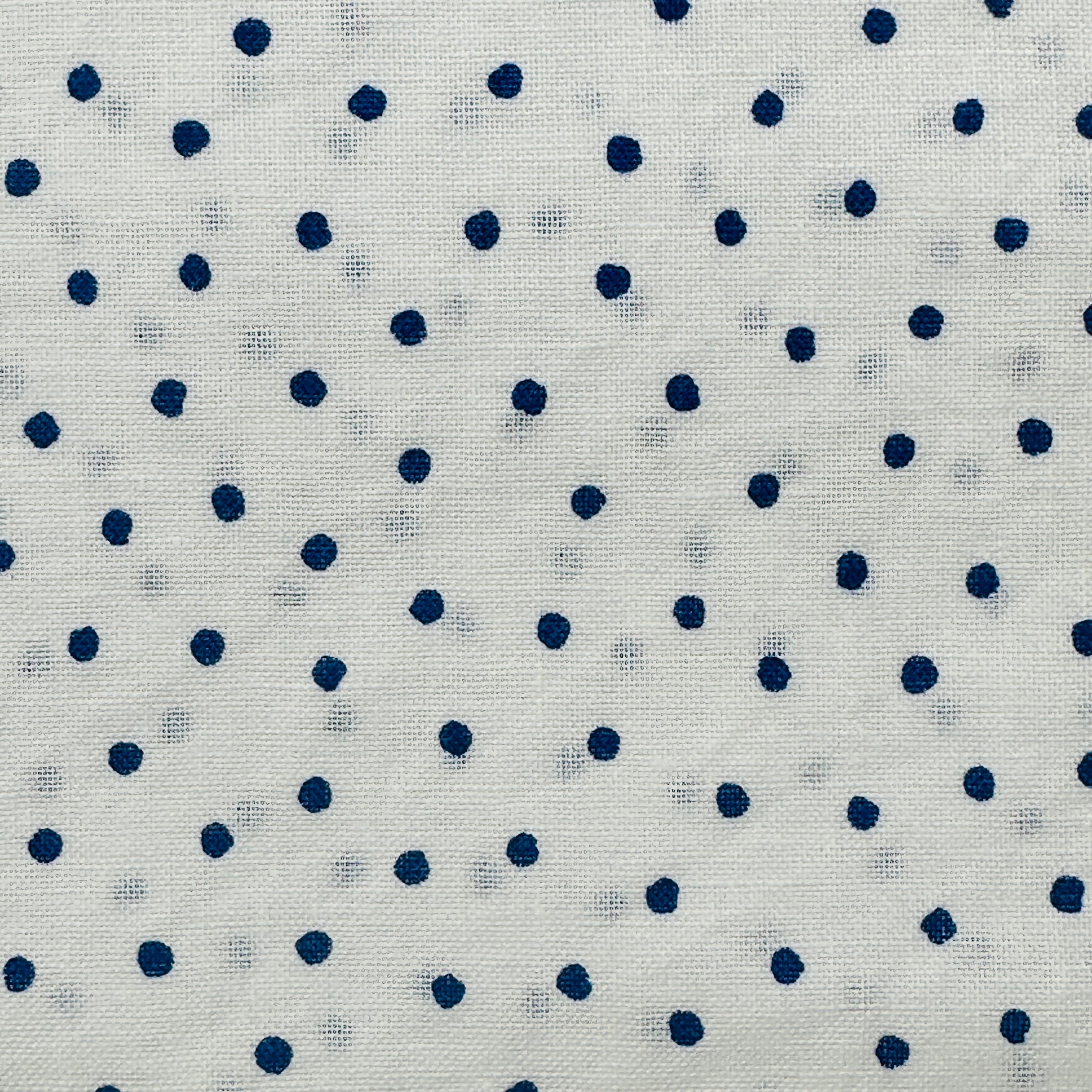 100cms John Kaldor Navy & White Polka Dot Cotton Fabric