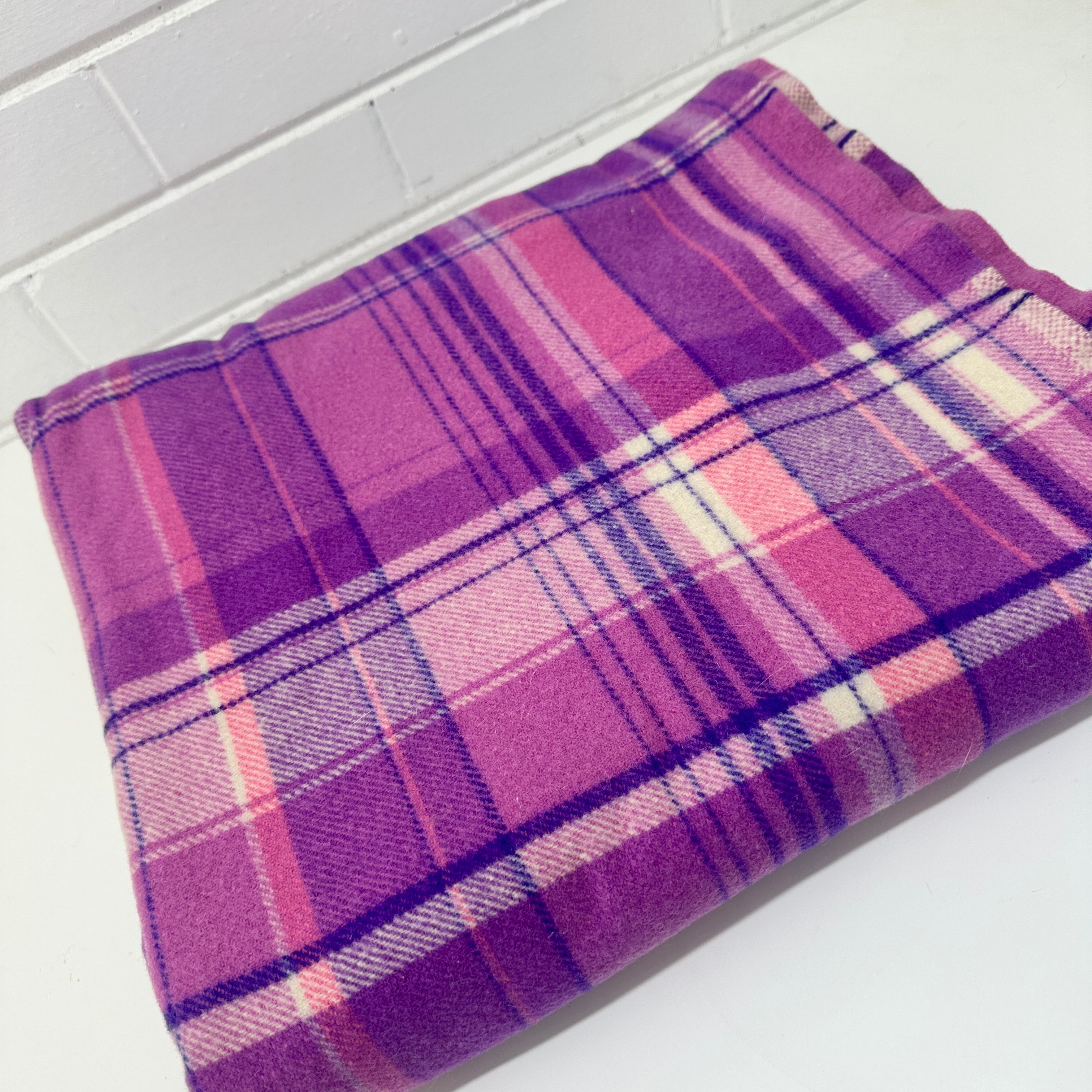 Beautiful Bright Purple Vintage Blanket WOOL