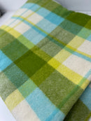 Green & Blue Wool Blanket VINTAGE