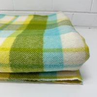 Green & Blue Wool Blanket VINTAGE