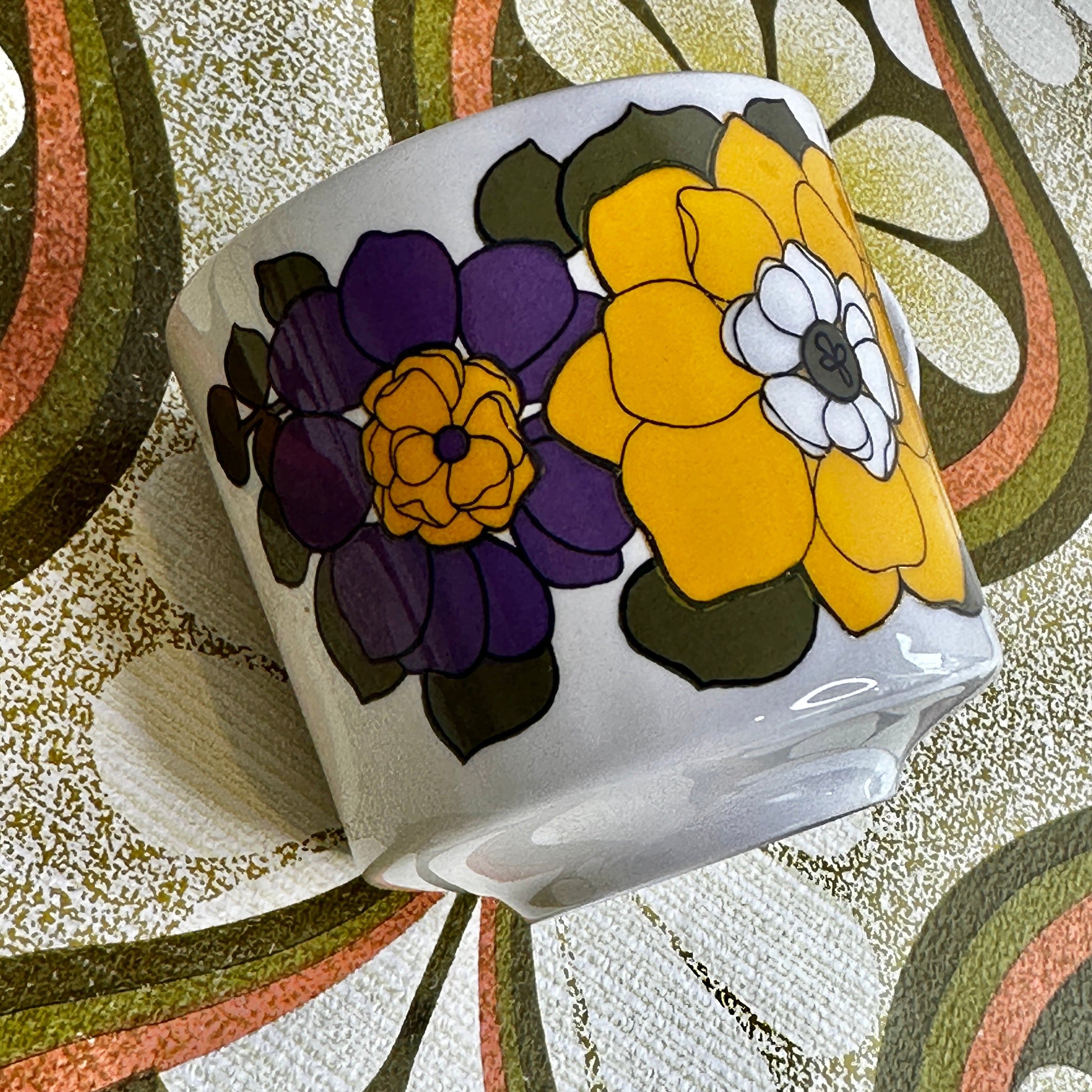 Vintage Staffordshire Mug Floral Retro