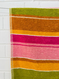 UNUSED Vintage Striped Towel with FRINGE