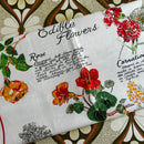 Edible Flowers Vintage Unused Tea Towel