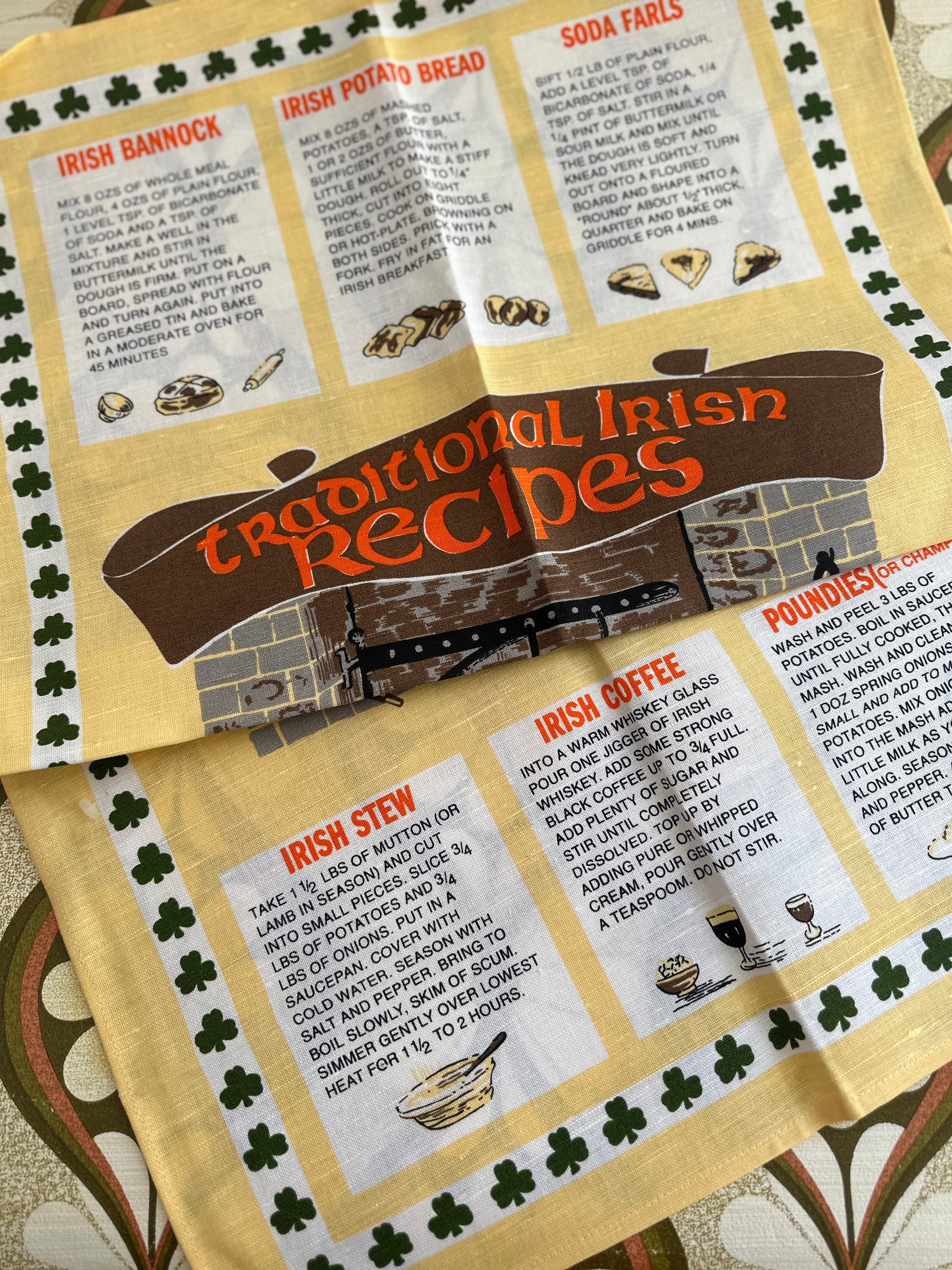 Traditional Irish Recipes Tea Towel