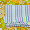 New Old Stock ALL COTTON Candy Stripe Flat Sheet # 3