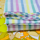 New Old Stock ALL COTTON Candy Stripe Flat Sheet # 3