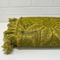 New OLD Stock Vintage Italian Brocade Bedspread Green