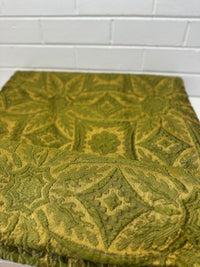 New OLD Stock Vintage Italian Brocade Bedspread Green