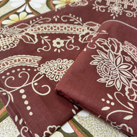 UNUSED Brown Tablecloth with Napkins