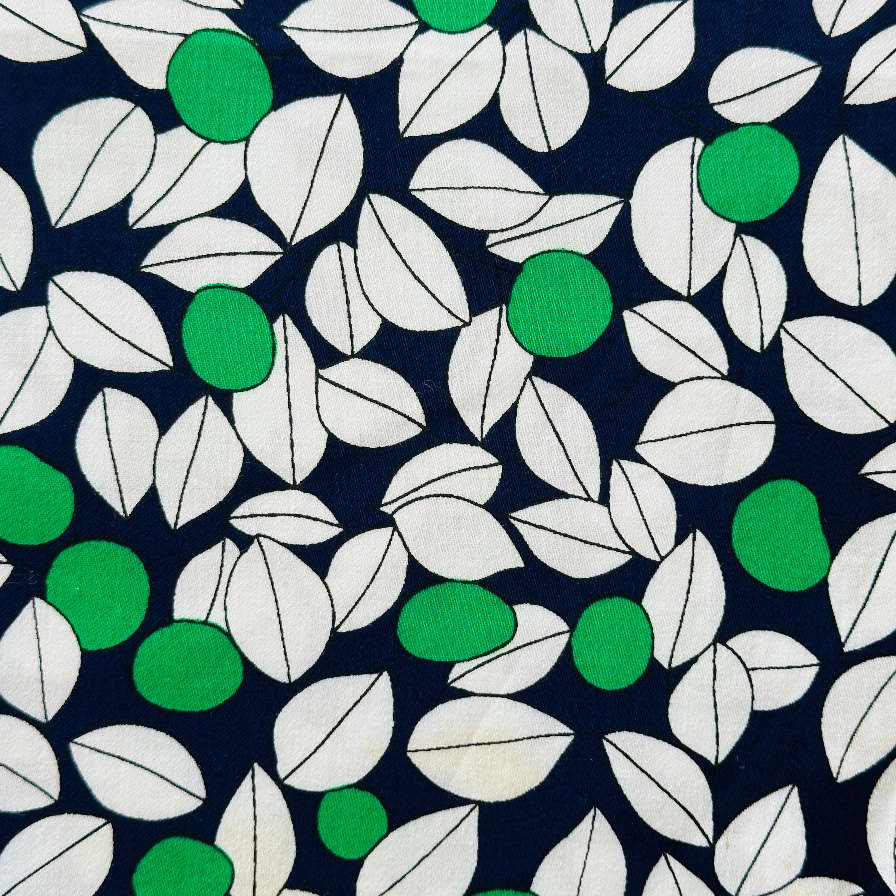 380cms Beautiful Vintage Green & Blue Cotton Fabric