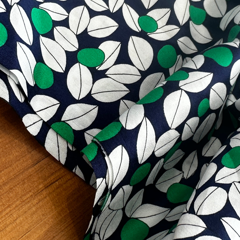 380cms Beautiful Vintage Green & Blue Cotton Fabric