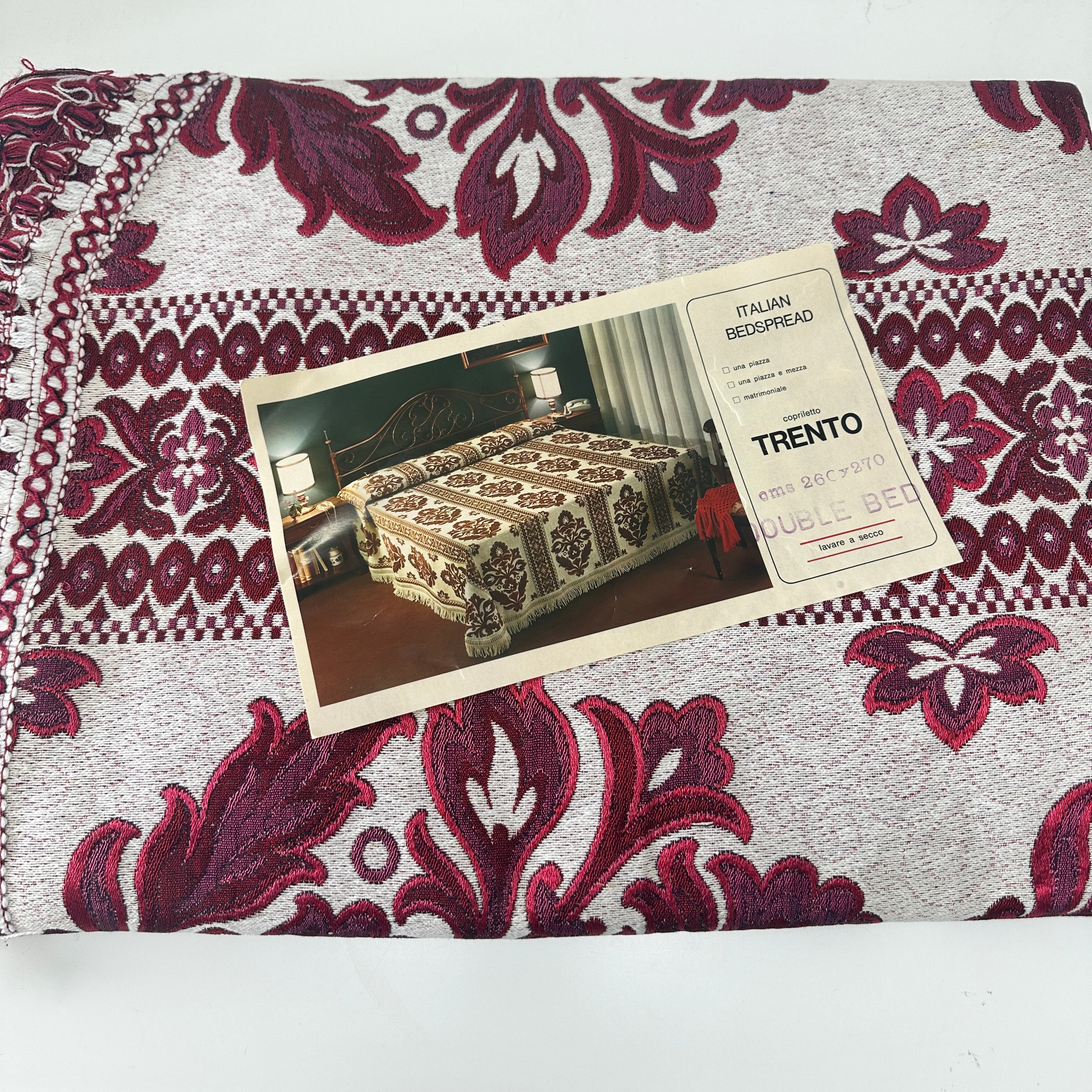 UNUSED Vintage Italian Bedspread Blanket