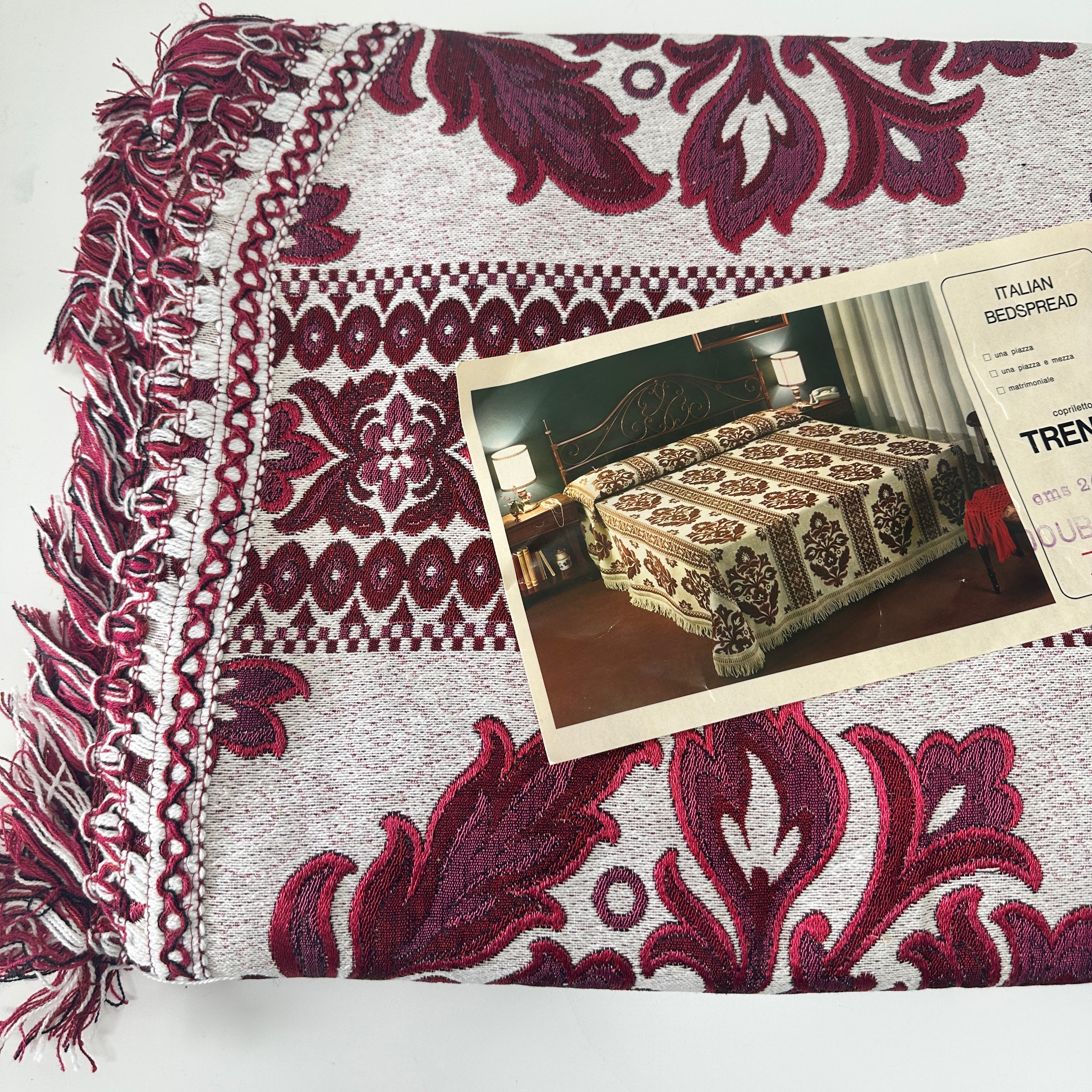 UNUSED Vintage Italian Bedspread Blanket