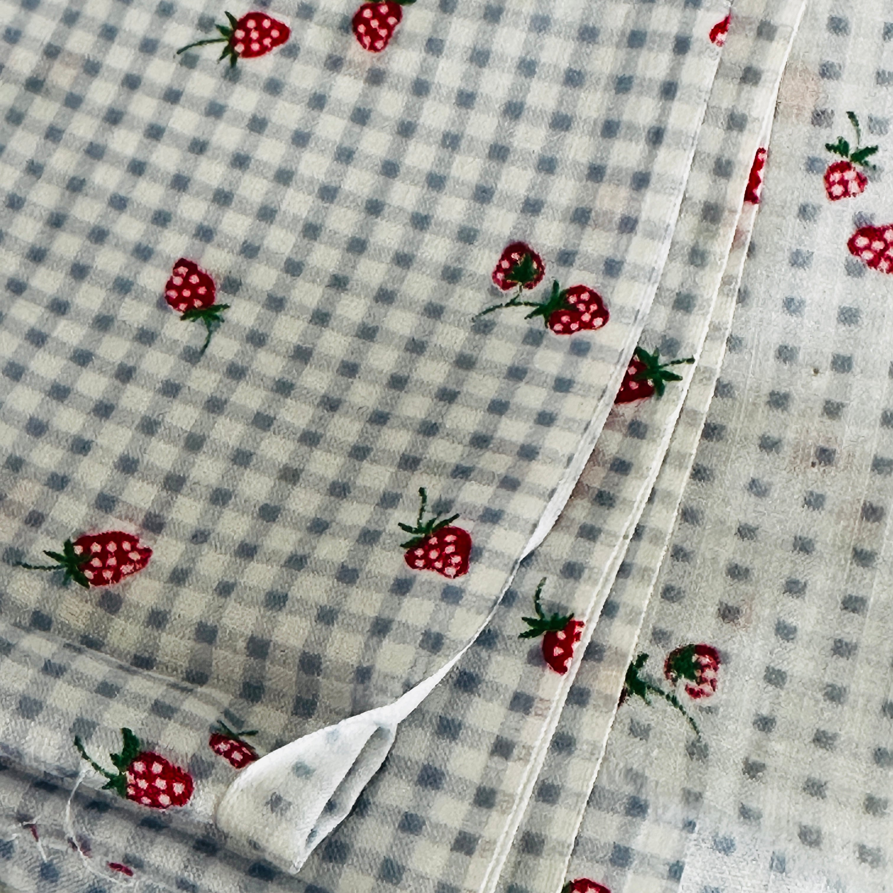 140cms Vintage Lightweight Strawberry Fabric