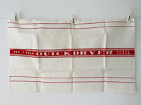 Linen Vintage Quick Dry Tea Towel Red & White