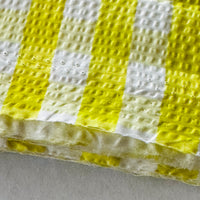 Seersucker Yellow Gold Gingham Cotton Fabric