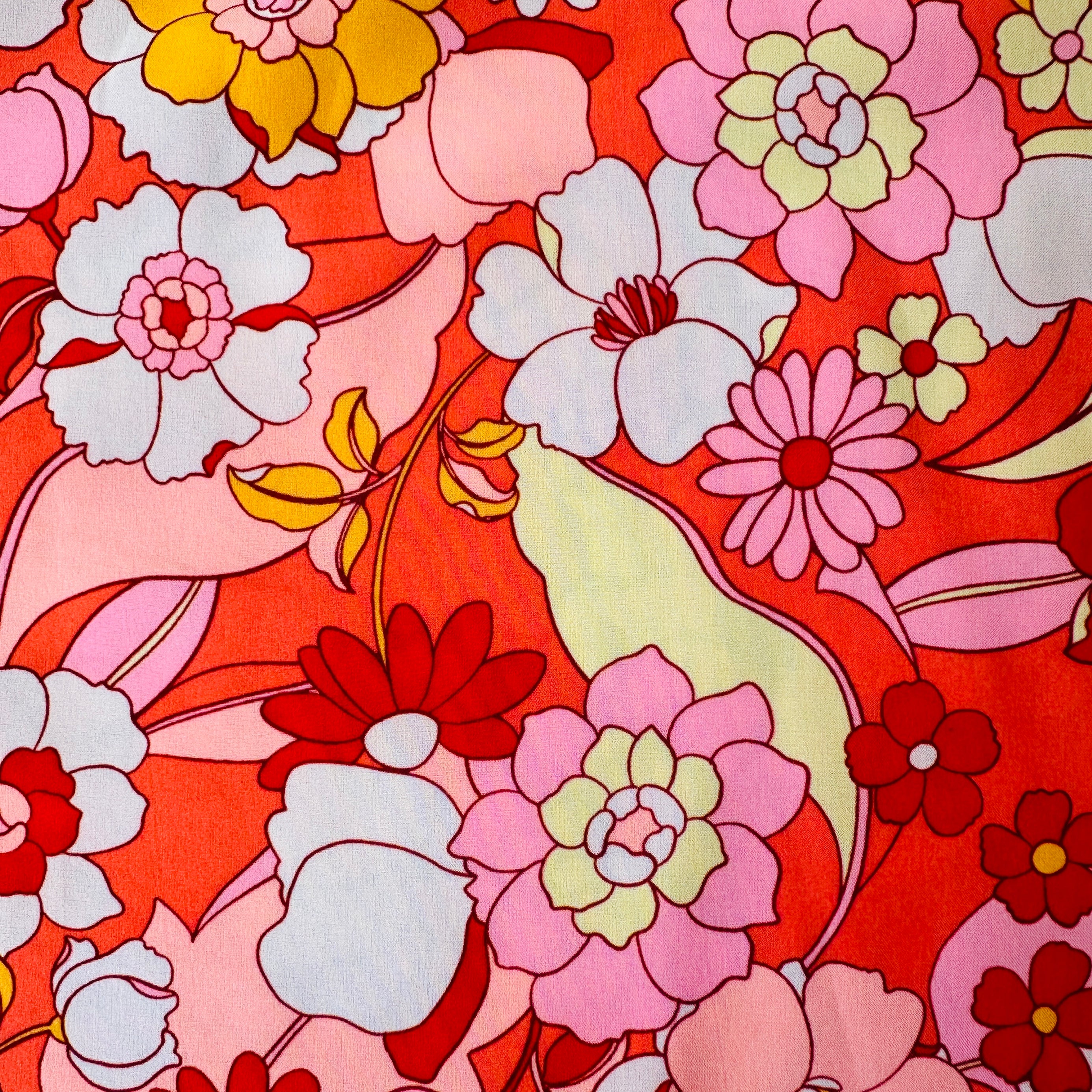 140cms Wide by The Metre SILK Cotton Floral Fabric