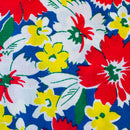 140cms Wide by The Metre Red & Blue Floral Cotton Fabric