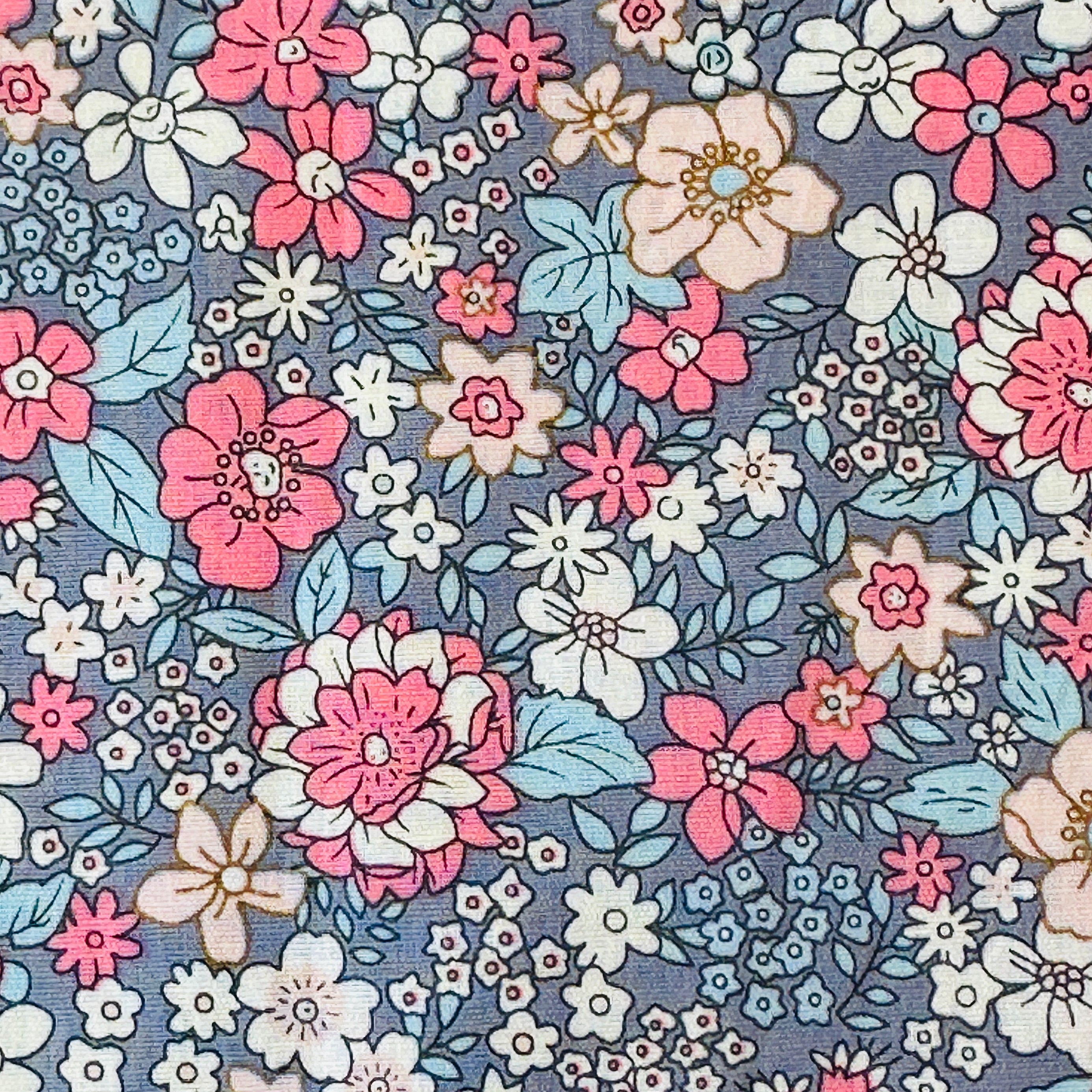 140cms Wide Sold by The Metre Pretty Greys Floral All Cotton Fabric