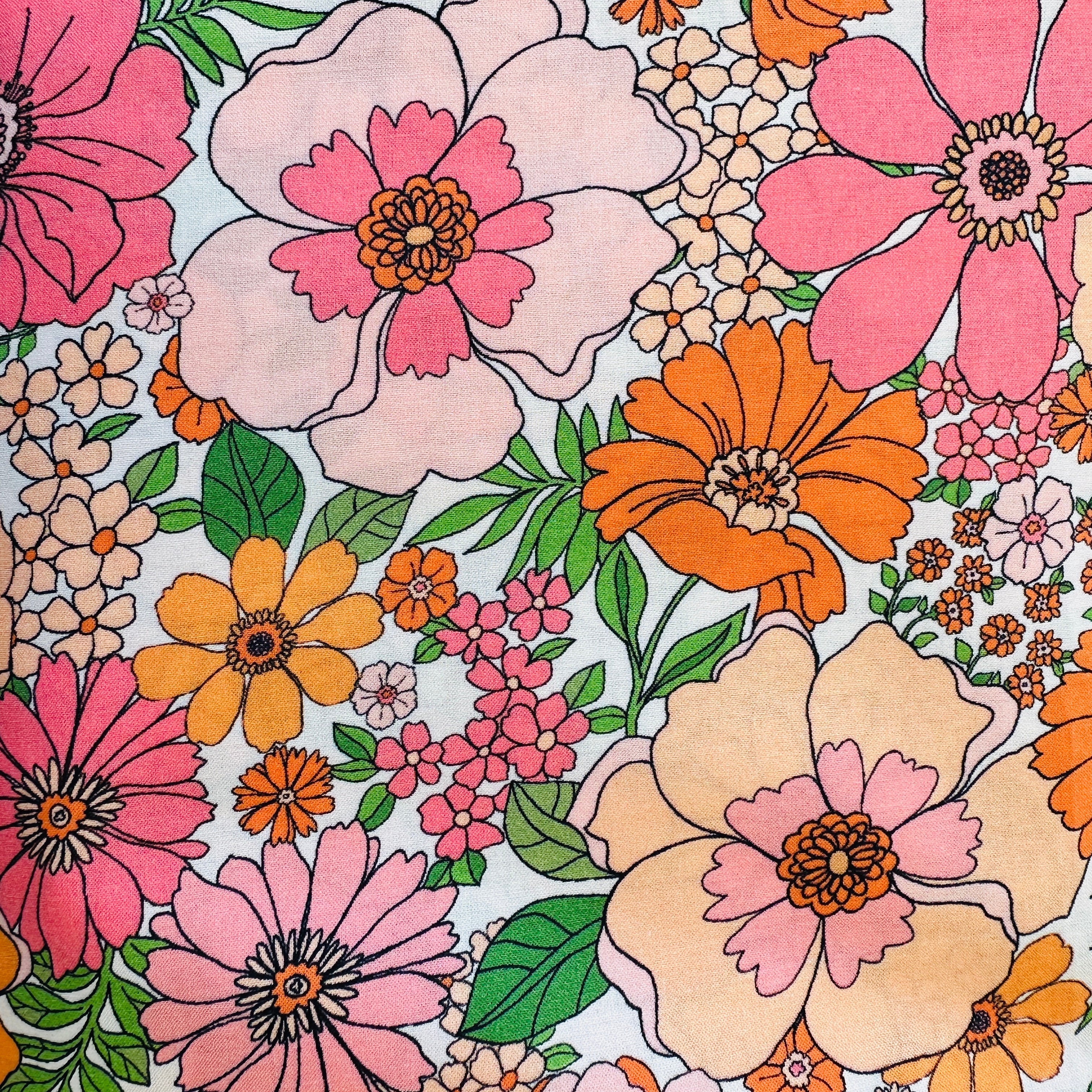 140cms Wide by The Metre Adorable PEACH Floral All Cotton Fabric