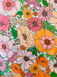 140cms Wide by The Metre Adorable PEACH Floral All Cotton Fabric