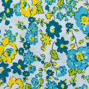 140cms Wide by The Metre Blues Floral All Cotton Fabric