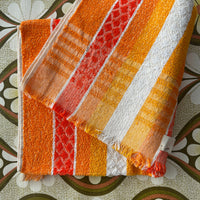 New Old Stock Australian Made Towel Orange Stripes
