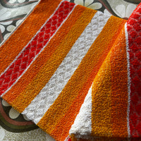 New Old Stock Australian Made Towel Orange Stripes