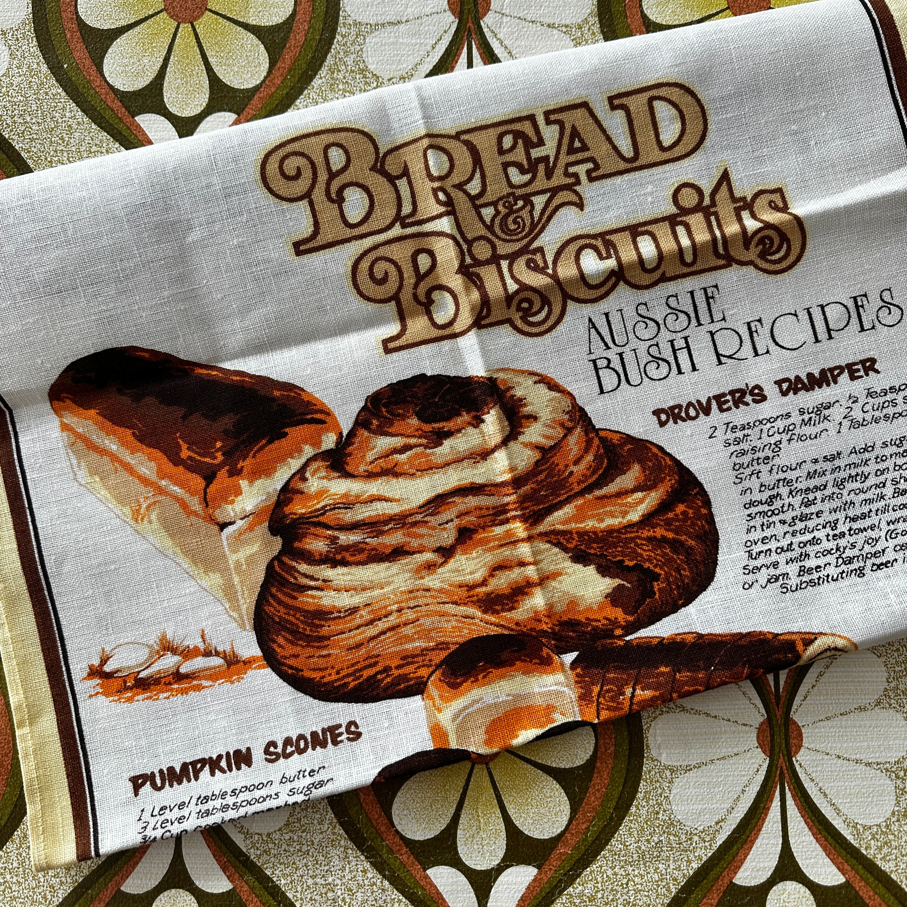 UNUSED Vintage Bread & Biscuits Tea Towel