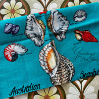 UNUSED Vintage AUSTRALIAN SEASHELLS Tea Towel