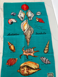 UNUSED Vintage AUSTRALIAN SEASHELLS Tea Towel