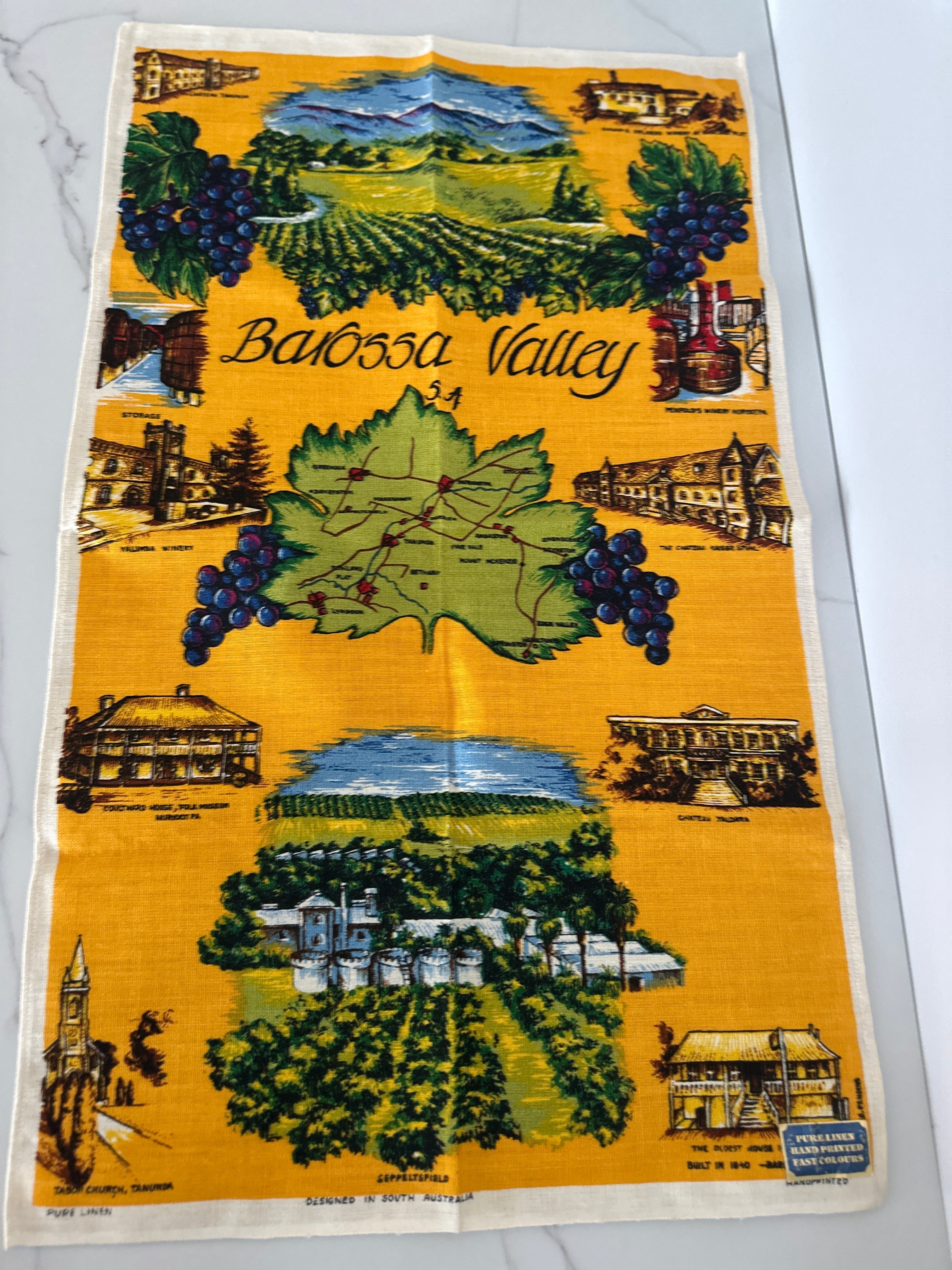 UNUSED Vintage Barossa Valley Tea Towel Linen
