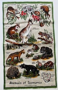 Animals of Tasmania UNUSED Tea Towel