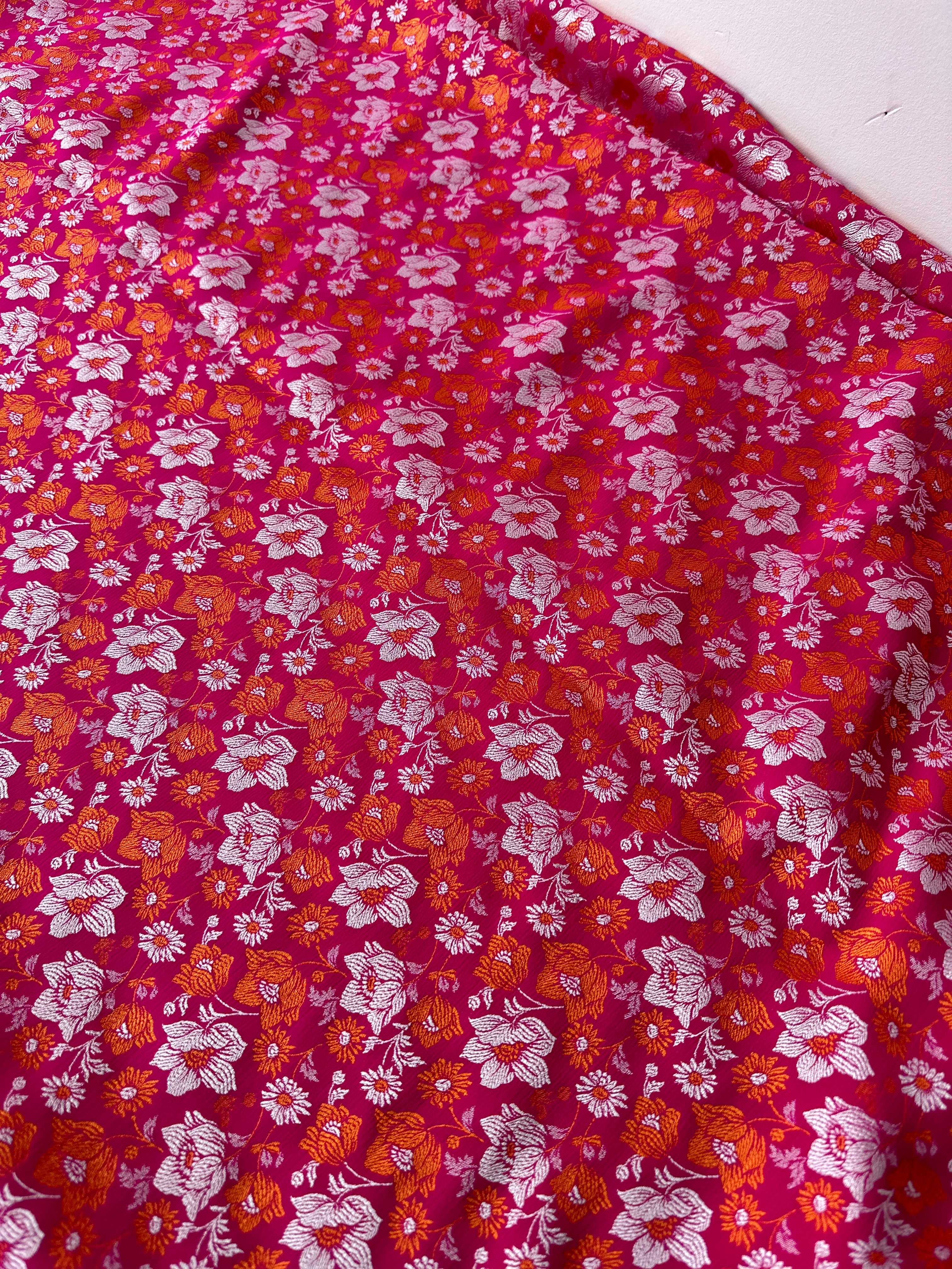 310cms Bright Pink Silk Fabric