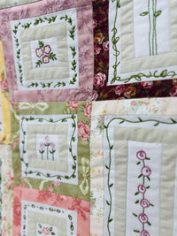 Detailed Handmade Embroidered Patchwork Quilt