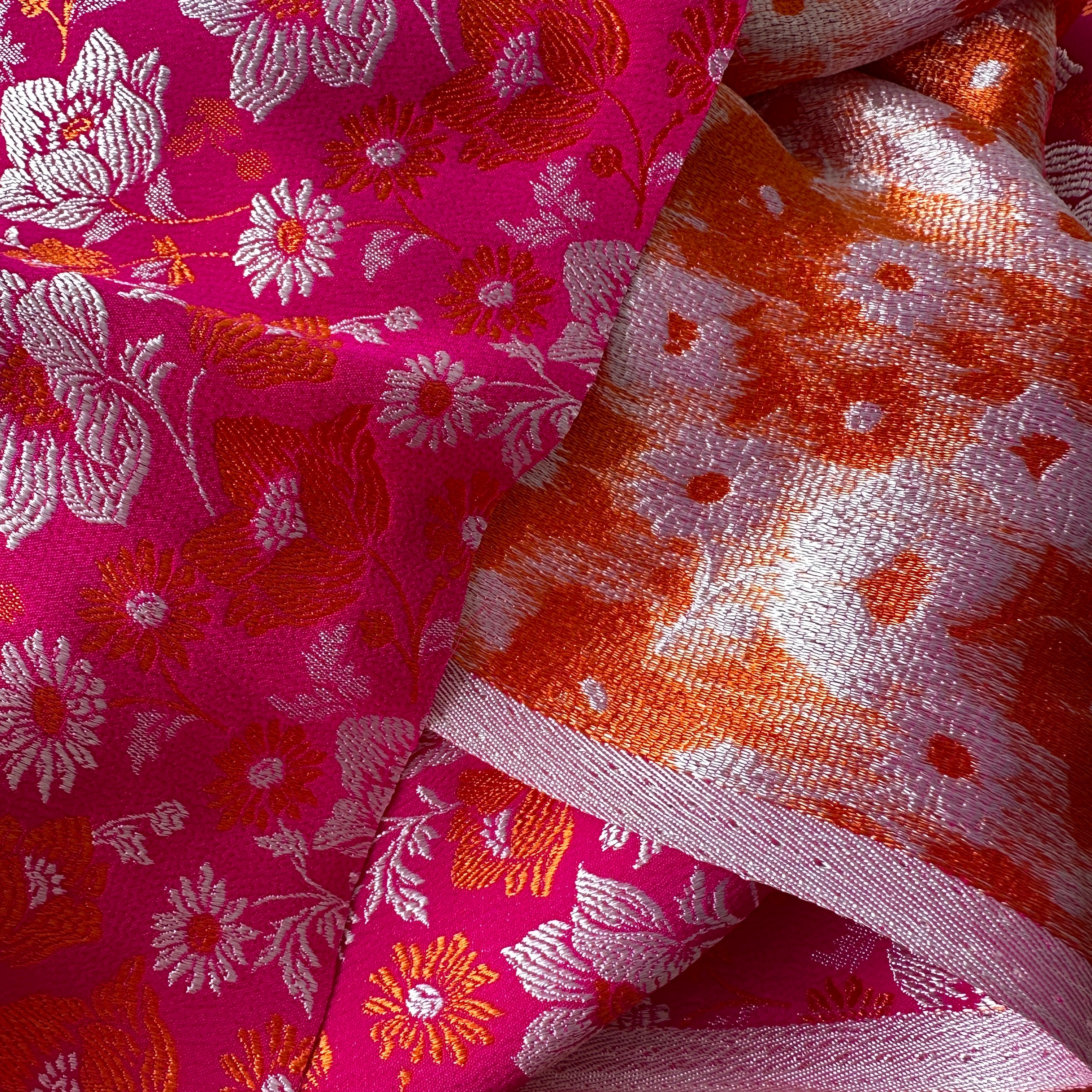 310cms Bright Pink Silk Fabric