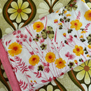 UNUSED Vintage Cotton Tablecloth Pretty Pinks
