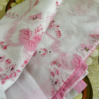 UNUSED Vintage Applique Detailed Voile Tablecloth