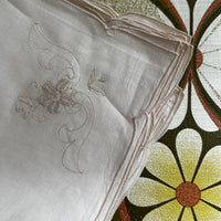 Huge UNUSED Vintage Embroidered Tablecloth