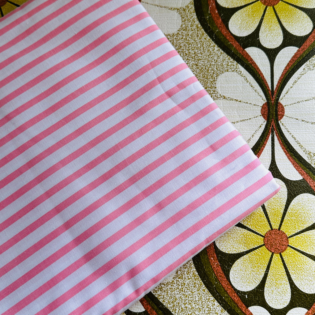 Sheet Fabric Peach & White Stripes # 2