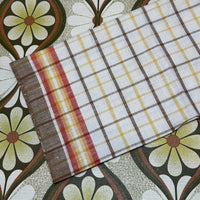Unused Vintage Tea Towel Browns