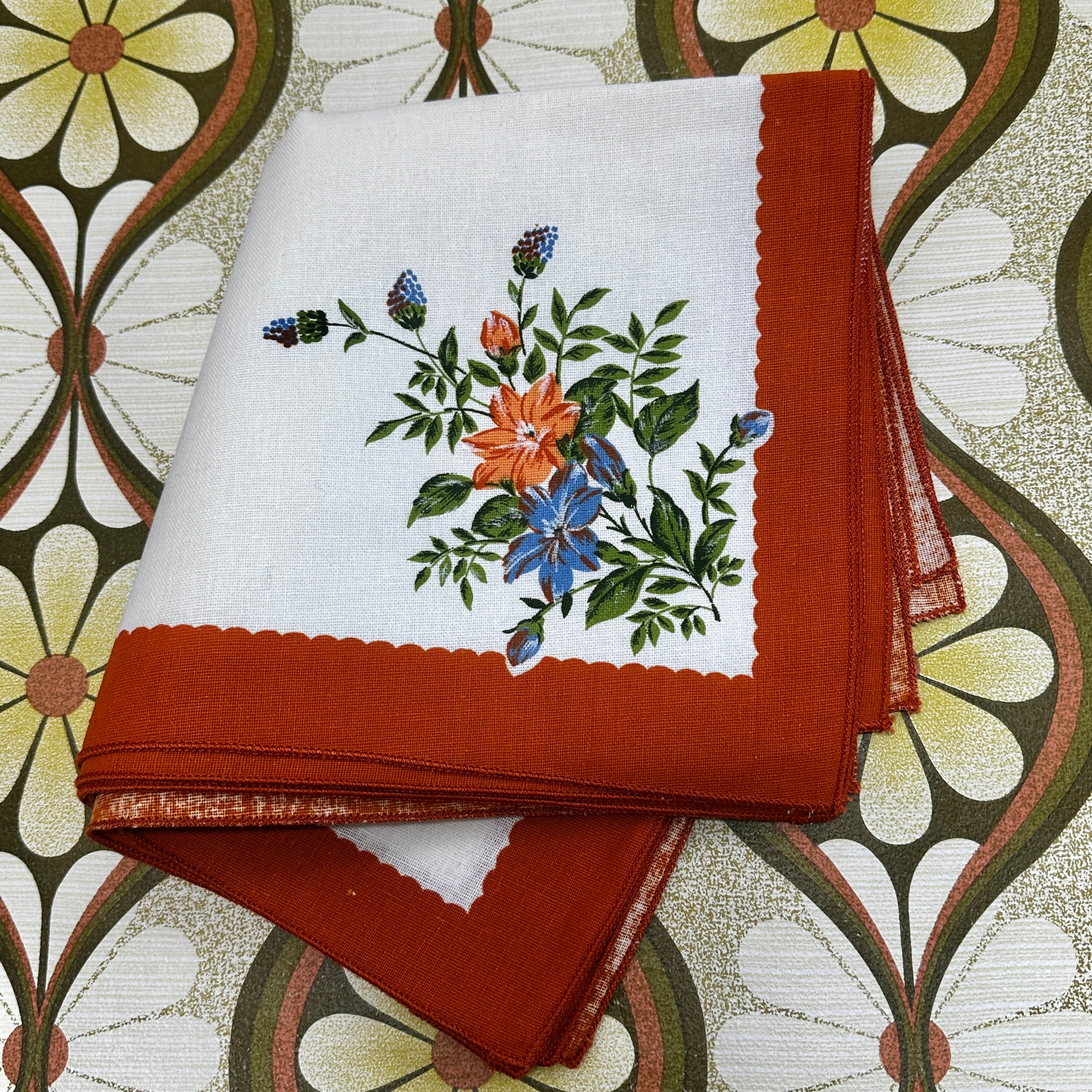 Set of Six Vintage UNUSED Cotton Napkins