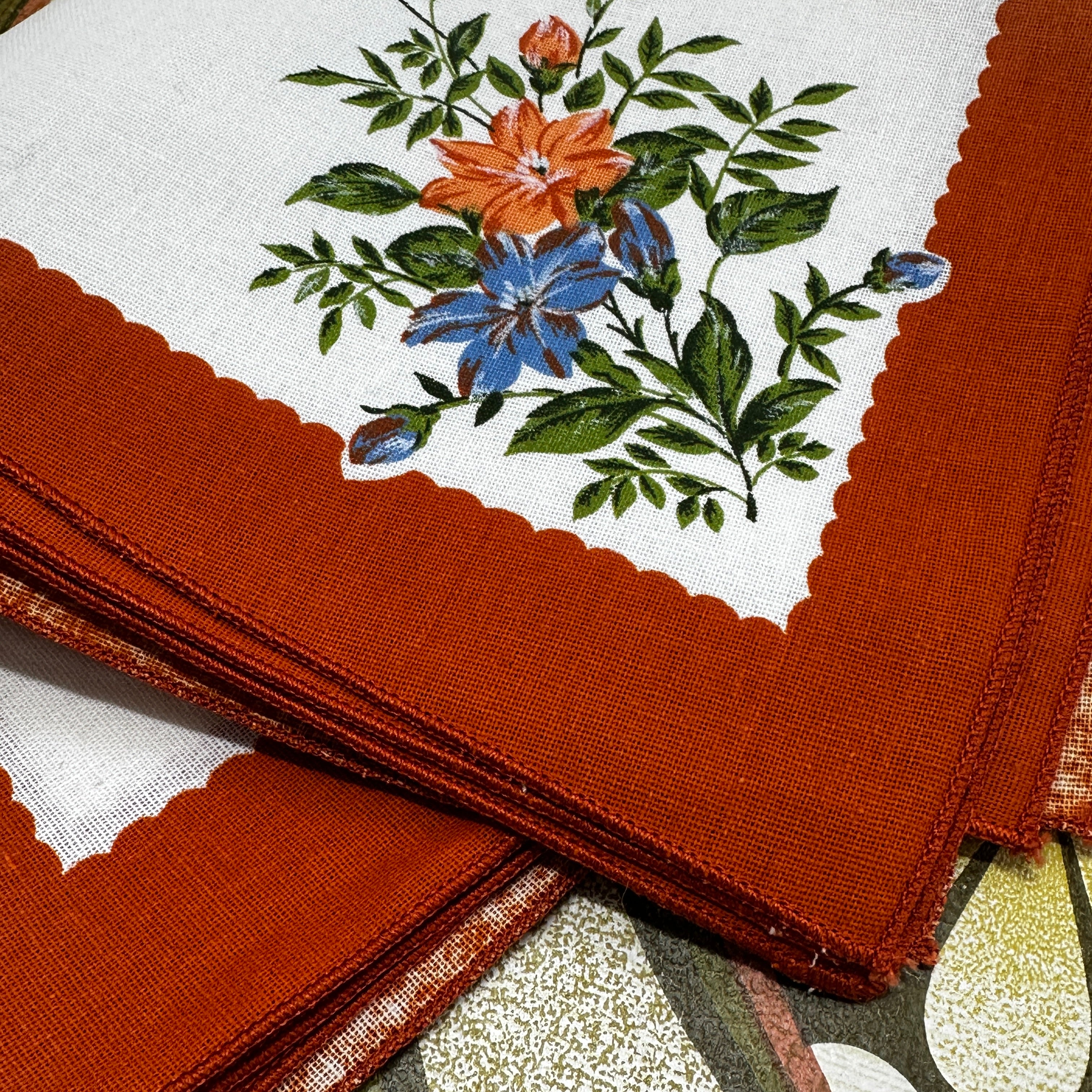 Set of Six Vintage UNUSED Cotton Napkins