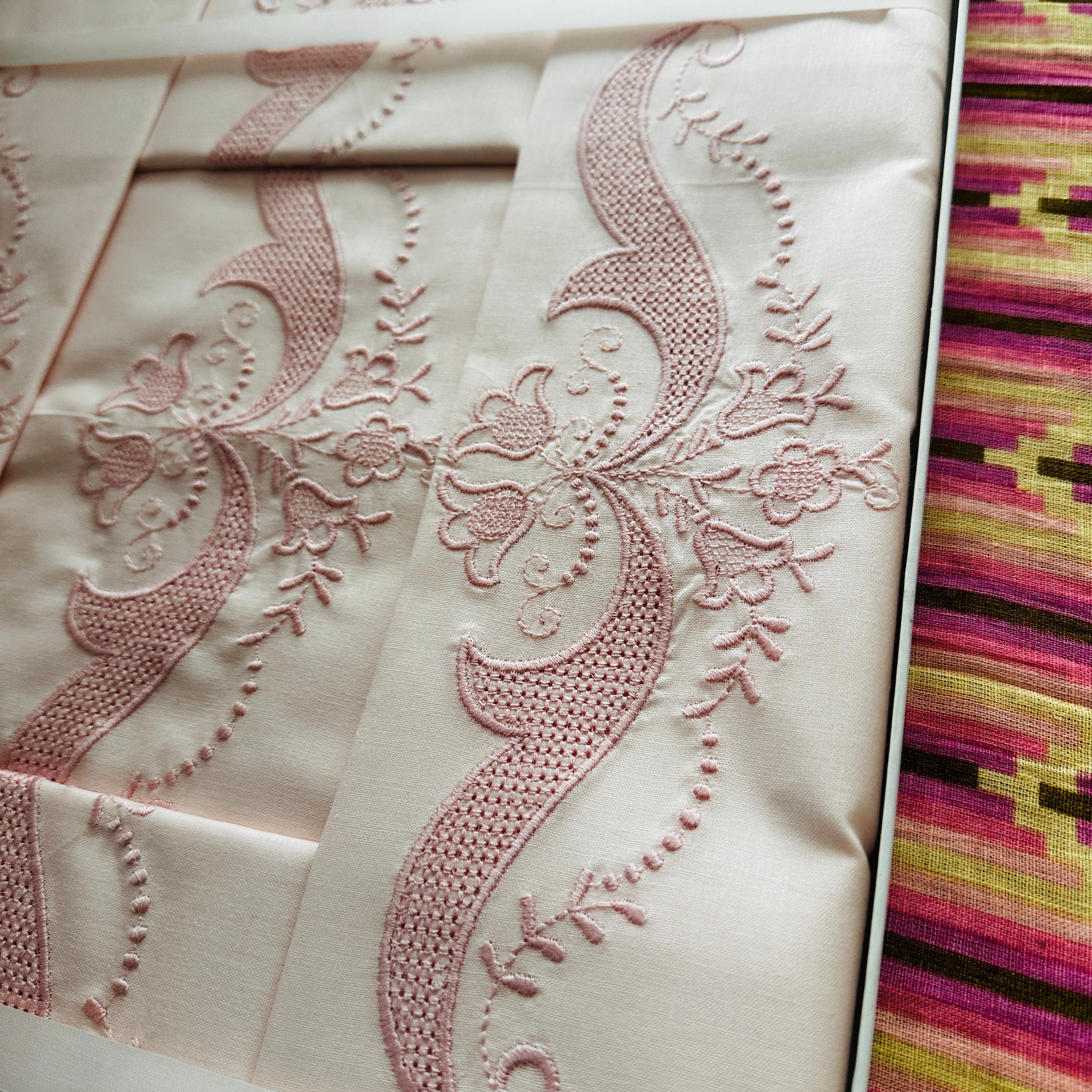 Simply Amazing Vintage Cotton Italian Sheet Set PINK