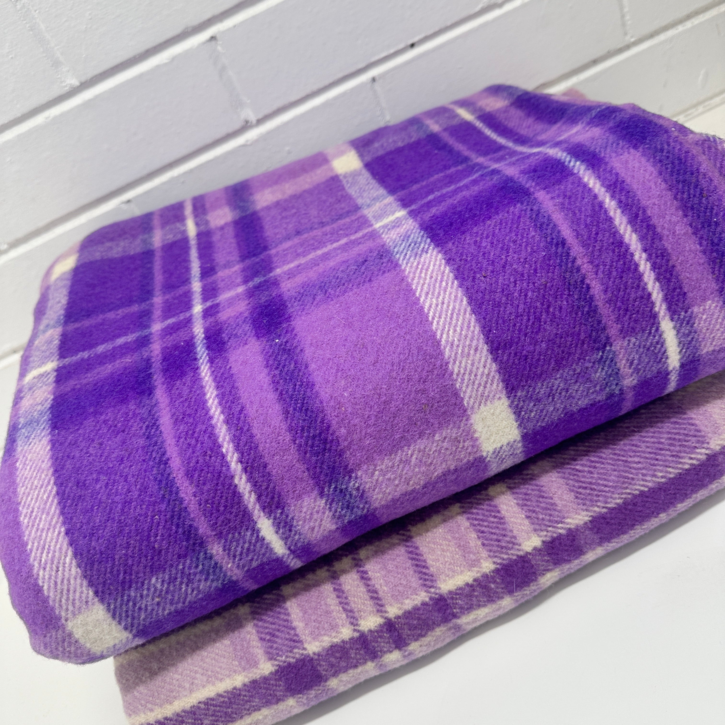 As New Vintage Purple Wool Blanket